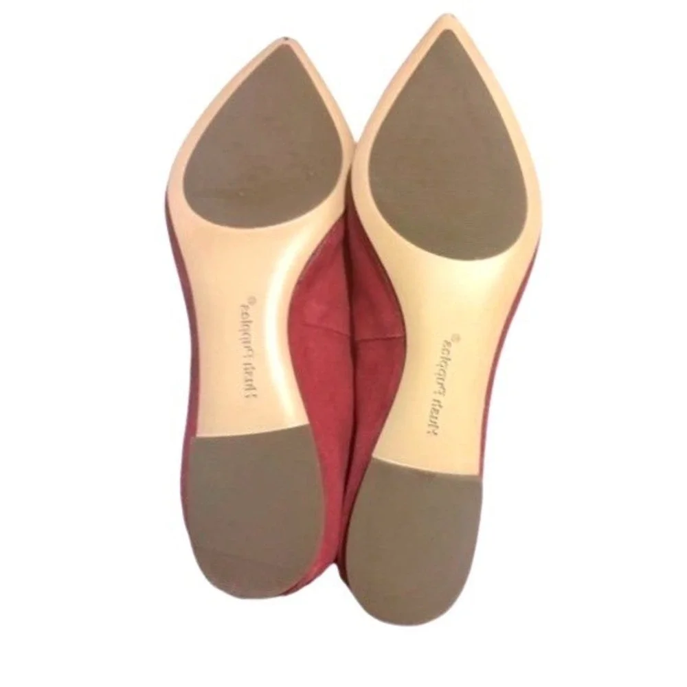 Hush Puppies Burgundy Suede Pointed Toe Flats‎ Womens Shoes NWOT Size 11